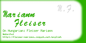 mariann fleiser business card